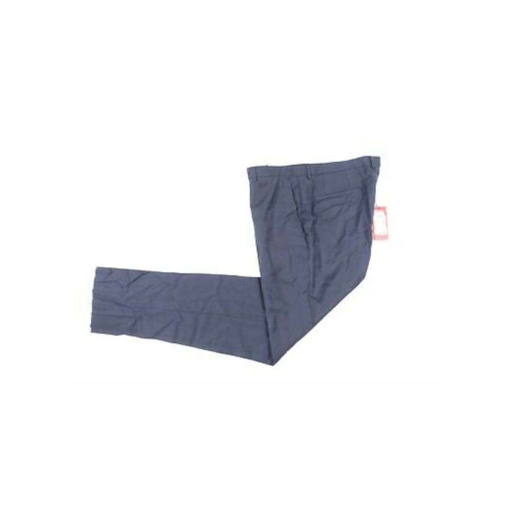HUGO BOSS Mens Blue Flat Front, Slim Fit Suit Separate 36R